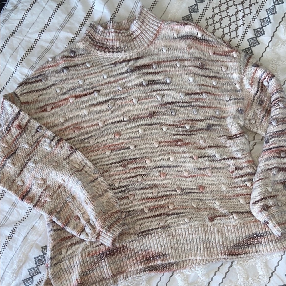 LOFT Cozy Beige Patterned Women's Sweater